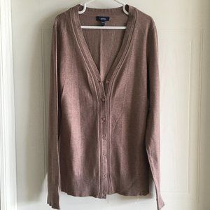 Reitmans Tan Fall Button-up Ribbed Cardigan